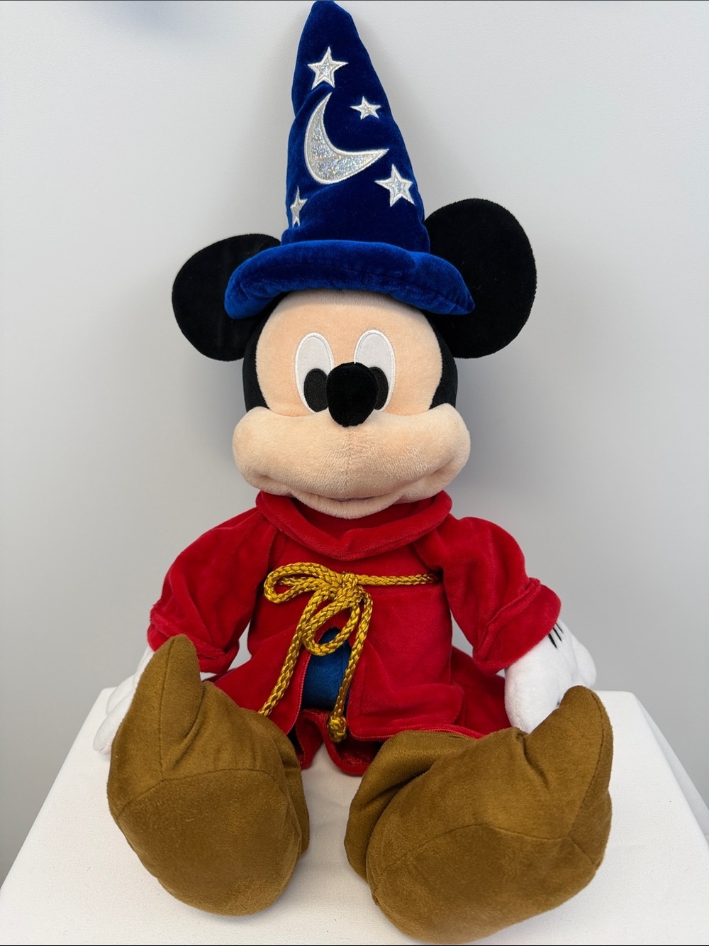 Disney Parks Sorcerer Mickey Fantasia Large Plush WDW Wizard Mickey Mouse